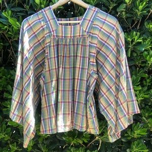 Doen Capo Top Rainbow Plaid XS